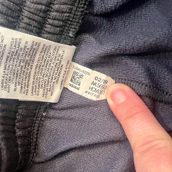 Adidas Boys Youth Large 14/16 Charcoal Gray/Black/White Jogger Track Pants - Picture 6 of 7